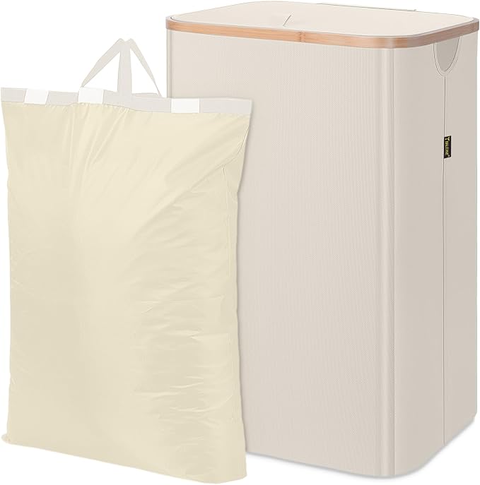 BALEINE 100L Laundry Hamper with Lid, Large Laundry Basket Bin | Large Capacity, Easy-Access Lid, Shape-Retaining Structure, Pull Handles, Ideal for Bedroom, Dorm, Laundry Room