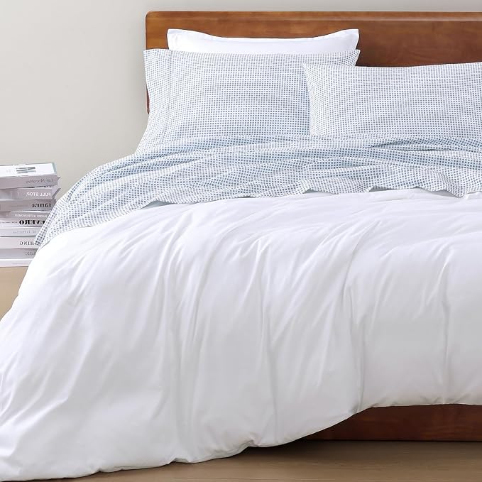 LANE LINEN King Sheet Set 100% Organic Cotton Soft 4pc Percale - Polka Dot | King Sheet Set, GOTS Certified Organic Cotton Percale - Best-Value Organic Cotton, Affordable Organic Luxury