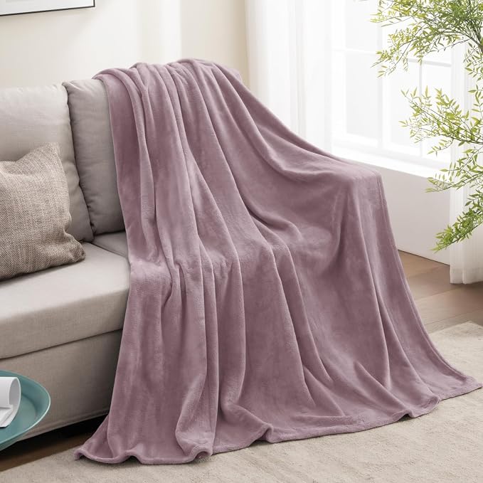 BEDELITE Fleece Blanket Soft Plush Twin Size Blanket Dusky Violet 60"x80" | Ultra Soft Fleece, Plush Microfiber, Lightweight Warmth, All Season Comfort, Fade Resistant, Machine Washable, Couch Sofa Bed