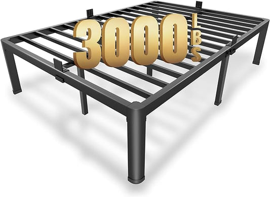 MAF 12 Inch Full Size Metal Platform Bed Frame with Round Corner Legs | Mattress Baffle, 3000 LBS Heavy Duty Steel Slat Support, Noise Free, No Box Spring Needed, Easy Assembly, 10.4" Storage Space