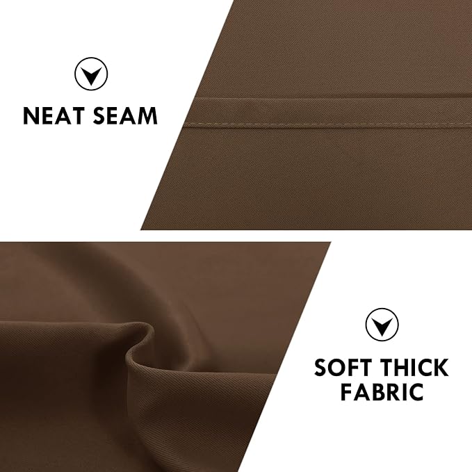 DWCN Blackout Curtains for Bedroom Living Room 42 x 72 Inch Long Brown | Room Darkening, Thermal Insulated, Light Blocking, Rod Pocket Drapes, Noise Reducing Window Treatments
