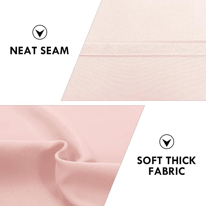 DWCN Short Blackout Curtains 52 x 36 Inch for Kitchen RV Bunk Blush Pink | 2 Panels Set, Kitchen Window Curtains Over Sink, Thermal Insulated, Light Blocking, Rod Pocket Drapes for Small Window