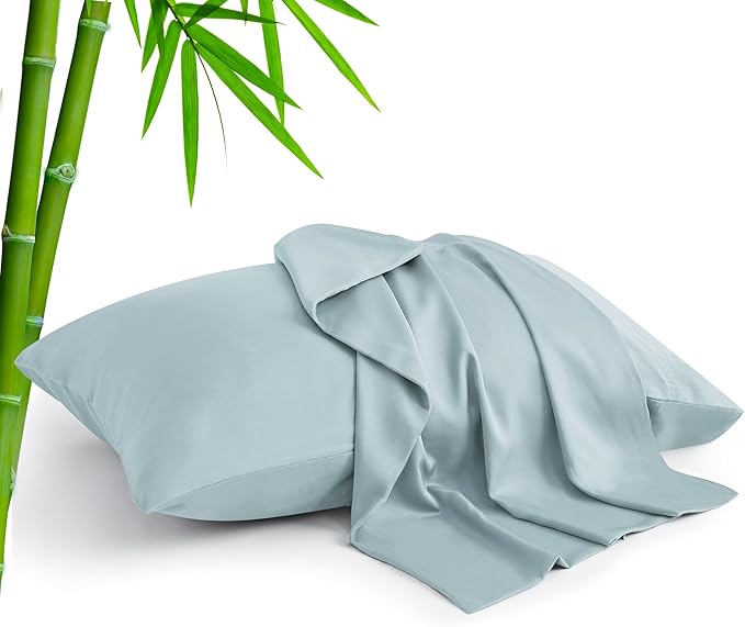 BEDELITE King Pillow Cases Set of 2, Rayon Derived from Bamboo, Haze Blue | Cooling and Breathable Pillow Cover for Hot Sleepers & Night Sweats, Silky Soft Cozy, Envelope Closure, 20x36 Inches