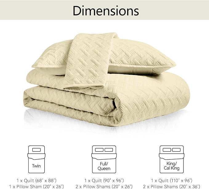 FLYMME Quilts Queen Size,Lightweight Butter Yellow Bedspreads,Basket Weave Pattern,Ultra Soft Microfiber Bed Coverlet 3 Pieces for All-Seasons (1 Quilt,2 Shams)