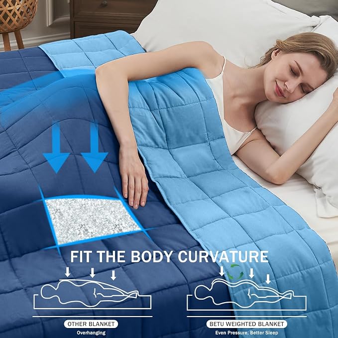 Weighted Blanket for Adults 20lbs, 88"x104", King Size Cooling Heavy Throw Blanket for 180-220lbs, Microfiber Soft Big Blankets Weighted Comforter, Blue
