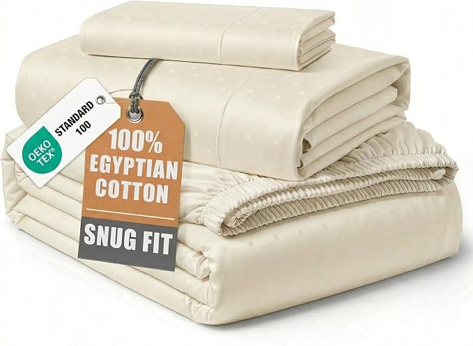 LANE LINEN Extra Long Twin Sheets for Dorm Room Sateen Weave - Ivory | White Twin Sheets - 3-Piece Set, Ideal For Dorms And Guest Beds, For Guests And Everyday Use, Guest-Ready Comfort