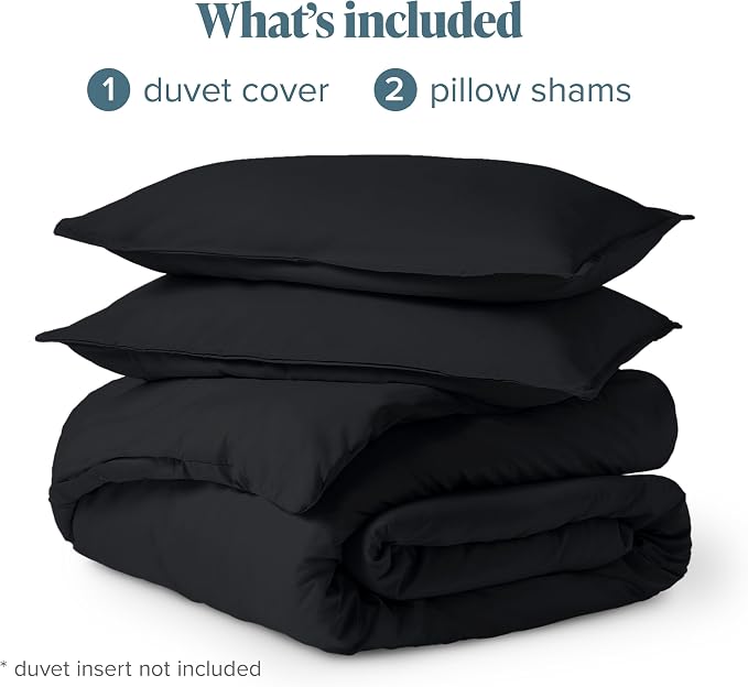Bare Home Bedding Duvet Cover Queen Size - Premium 1800 Super Soft Collection - Lightweight, Cooling Duvet Cover - Soft Breathable Bedding (Queen, Black) | Lightweight, Cooling, Breathable, Premium 1800 Ultra-Soft, All-Season