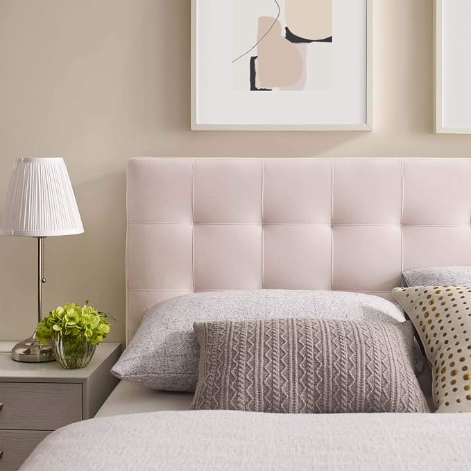 Modway Lily Biscuit Tufted Full Performance Velvet Headboard, Pink