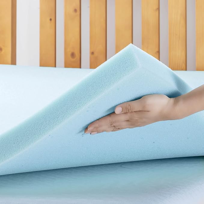 Best Price Mattress 1.5 Inch Ventilated Memory Foam Mattress Topper, Cooling Gel Infusion, CertiPUR-US Certified, Dorm Essentials, Full