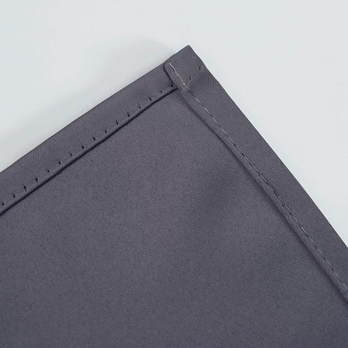 Blackout Curtains 66 x 54 Inch Long Grey Curtains Set of 2 Panels Room Darkening Curtains for Bedroom and Living Room