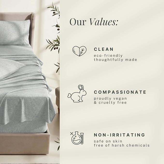 Hearth & Harbor Bed Sheets, Luxury Soft 6 Piece Bed Sheet Set Extra Deep Pocket Fitted Sheets Fits Mattress up to 21", Double Brushed Bedding Sheets & Pillowcases,