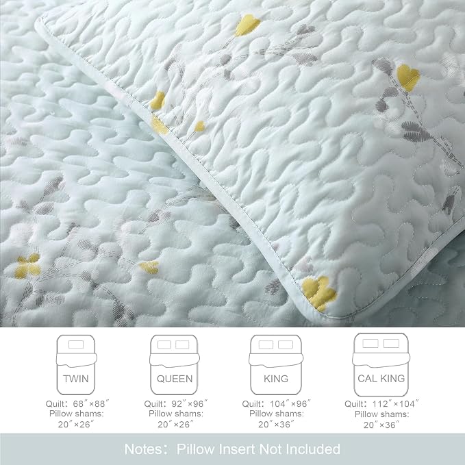 Exclusivo Mezcla Reversible Boho Quilt King Size Aqua | Lightweight Soft Bedspreads, All Season Flowers Coverlet Bedding Set, Printed Floral Pattern, 1 Quilt and 2 Pillow Shams