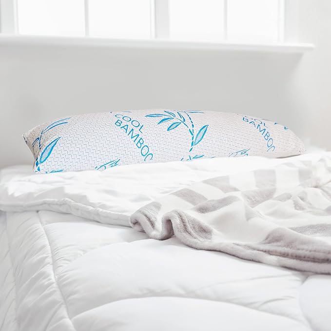 Body Pillow for Sleeping, Shredded Memory Foam Adjustable Bed Pillow with Hypoallergenic, Removable/Washable Zipper Cover