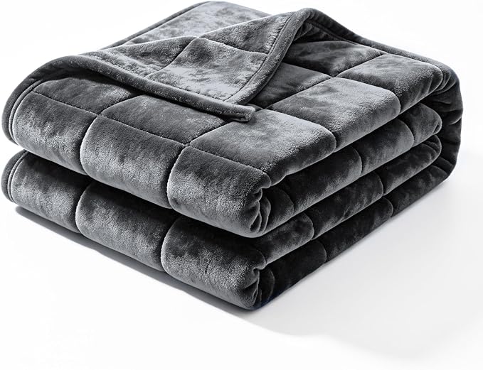 Weighted Blanket 17 lbs, Soft Crystal Velvet, Queen Dark Grey | 60 x 80 Inches,Heavy Blanket, Premium Glass Beads,For Bed Sofa,For Adults