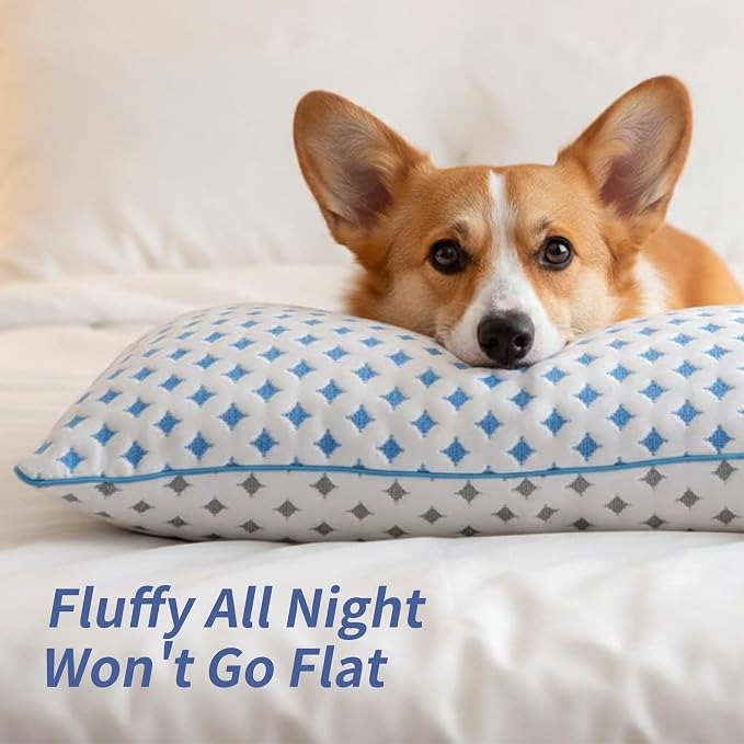 King Pillow 1 Pack, Cooling Shredded Memory Foam Pillow | Adjustable Loft, Balanced Support, Medium Firm Feel, Side Back Stomach Sleepers, Washable Cover, Airflow Design, Easy Care