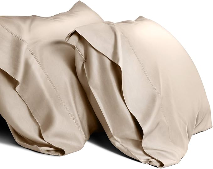 WishSmile Taupe Cooling Pillowcases King Pillow Cases Set of 2,Hair and Skin Friendly,20x36 inches