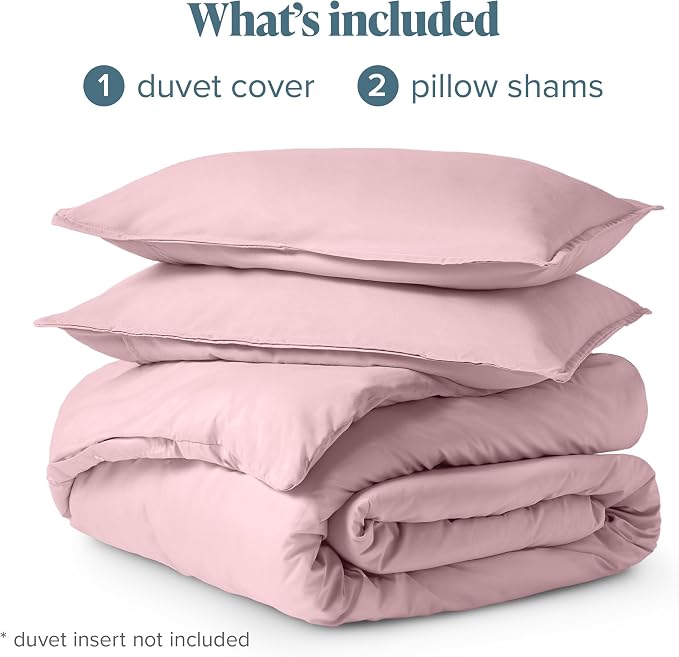 Bare Home Duvet Cover Set 1800 Ultra-Soft (California King, Dusty Pink) | Lightweight, Cooling, Breathable, Premium 1800 Ultra-Soft, All-Season