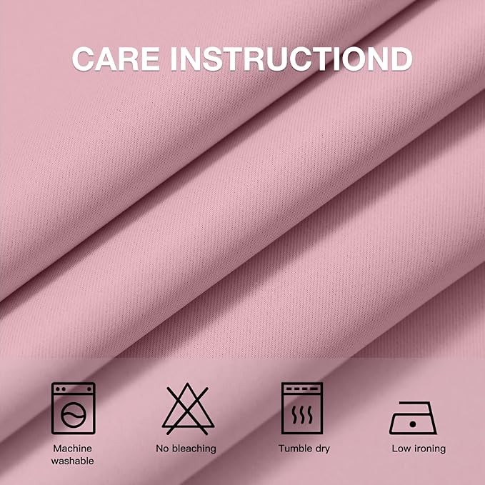 COSVIYA Grommet Room Darkening Pink Curtains 54 inch Length for Bedroom | Light Blocking Insulated Thermal Curtains for Living Room, Blackout Thick Polyester Window Drapes,52x54 inches, 2 Panels