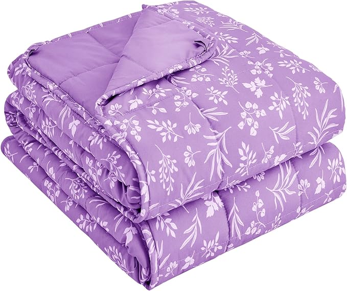 yescool Weighted Blanket for Adults (20 lbs, 48" x 72", Mauve) Cooling Heavy Blanket for Sleeping Perfect for 140-160 lbs, Twin Size Breathable Blanket with Premium Glass Bead, Machine Washable