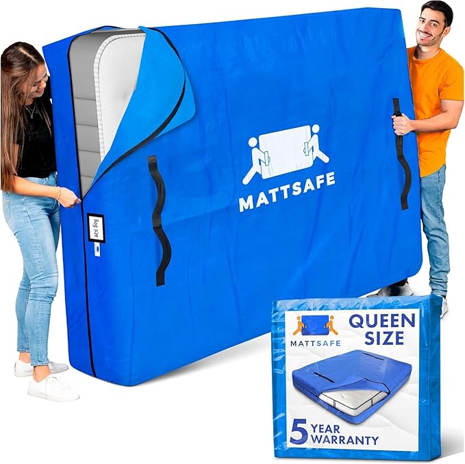Nordic Elk Queen Size Mattress Bags for Moving and Storage, Bed Cover | 8 Heavy-Duty Reinforced Handles, Extra Strong Zipper, Reusable Bed Protector, Built to Last