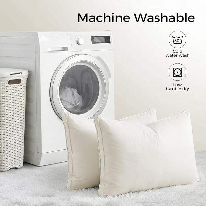 puredown® Gusseted Goose Feather Down Pillows, 100% Organic Cotton Cover, Luxury Hotel Collection Bed Pillows for Sleeping Set of 2, King Size