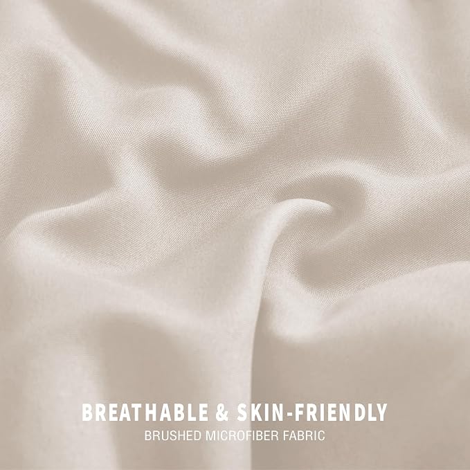 Exclusivo Mezcla Reversible Soft Twin Comforter Set, 2 Pieces | Brich Beige/ White Lightweight Microfiber Down Alternative Comforters, All-Season Bedding with 1 Pillow Sham