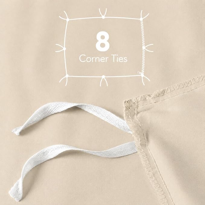 Duvet Cover Queen, 3 Piece Cotton Like Polyester With Zipper Closure, Ivory | Extra Soft and Breathable, Wrinkle & Fade Resistant, Includes Duvet Cover and 2 Pillow Shams, Comforter Not Included, OekoTex