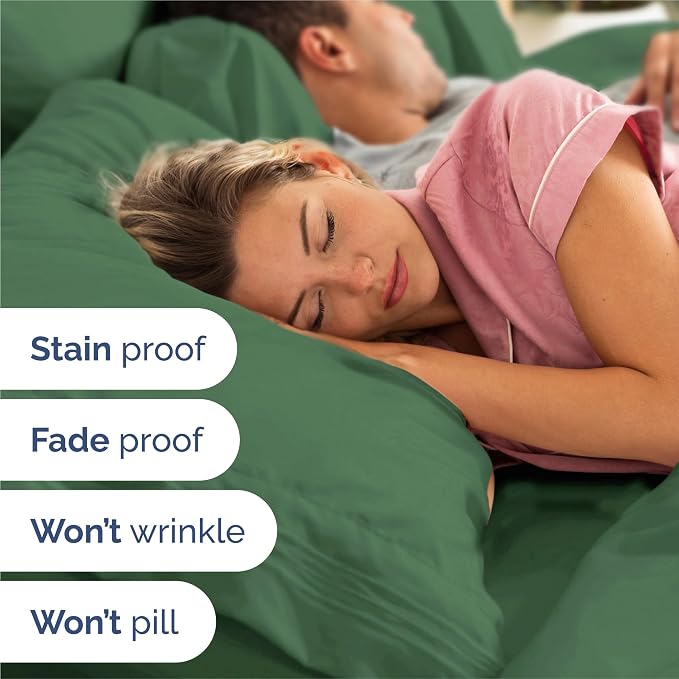 Split King Size 5 Piece Sheet Set - Breathable & Cooling - Emerald Green | Hotel Luxury Bed Sheets for Women & Men, Deep Pockets, Easy-Fit, Comfy, Soft and Wrinkle Free Sheets, Oeko-Tex Bed Sheet Set
