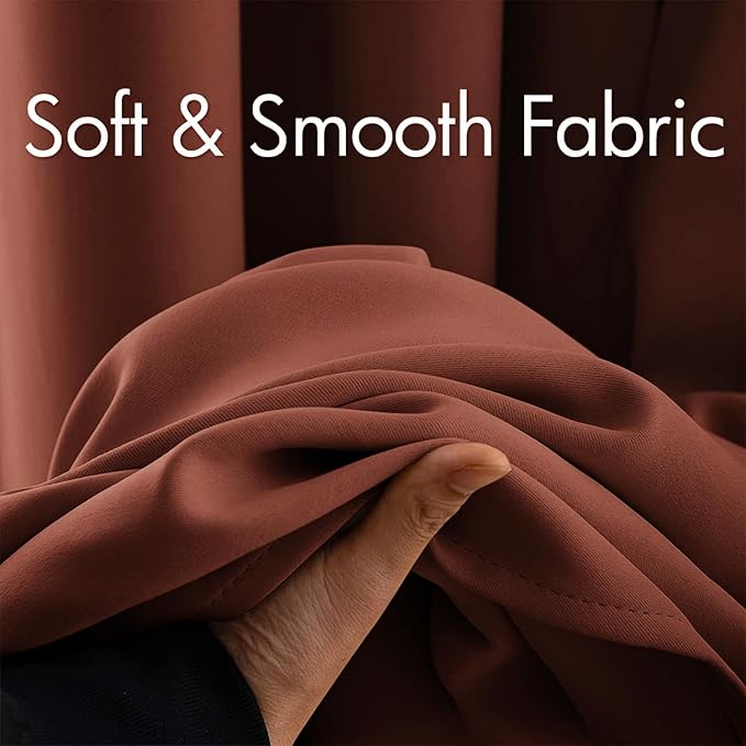 MIULEE Caramel Blackout Bedroom Curtains Drapes 84 Inch Long 52"x84" | Grommet Top, Room Darkening Window Drapes, Privacy Protection, Thermal Insulated, Heat Blocking, Light Blocking