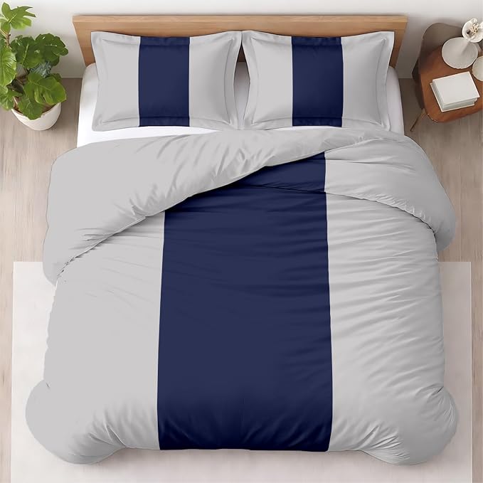 3 Pc King Size Duvet Cover Set- 100% Egyptian Cotton 600 Thread Count Ultra Soft Premium Durable Comforter Cover Zipper Closure & Corner Ties (Dashing Blue, King 104"x94")