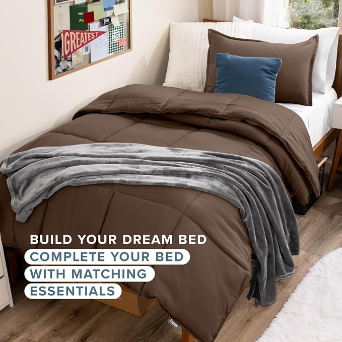 Bare Home Twin XL Sheet Set - 1800 Ultra-Soft (Twin XL, Cocoa) | Deep Pockets 6 to 15 Inches, Breathable, Hypoallergenic, Hotel Luxury, Easy Fit, Soft, All-Season