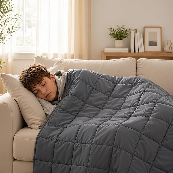 Machine Washable Weighted Blanket for Adults - Heavy Blankets for All-Season Sleeping, Cooling Soft & Breathable with Premium Glass Beads (60” x 80”｜20lbs)