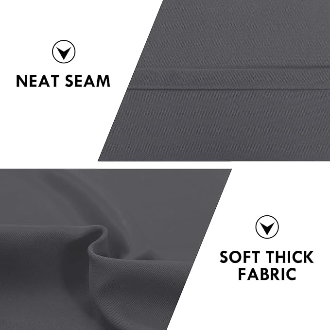 DWCN Short Blackout Curtains 60 x 36 Inch for Kitchen RV Bunk Dark Grey | 2 Panels Set, Kitchen Window Curtains Over Sink, Thermal Insulated, Light Blocking, Rod Pocket Drapes for Small Window