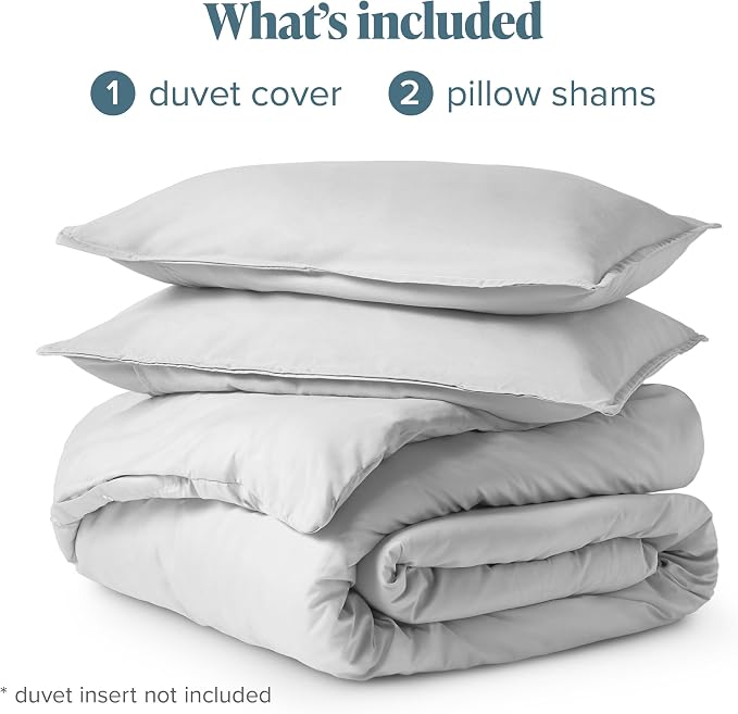 Bare Home Duvet Cover Set 1800 Ultra-Soft (Full, Cloud Grey) | Lightweight, Cooling, Breathable, Premium 1800 Ultra-Soft, All-Season