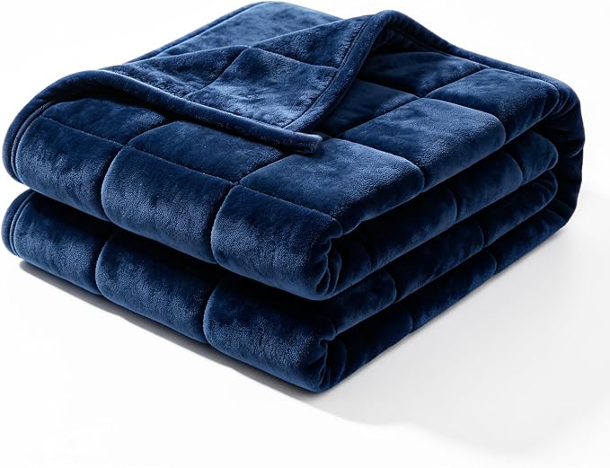 Weighted Blanket 17 lbs, Soft Crystal Velvet, Queen Blue | 60 x 80 Inches,Heavy Blanket, Premium Glass Beads,For Bed Sofa