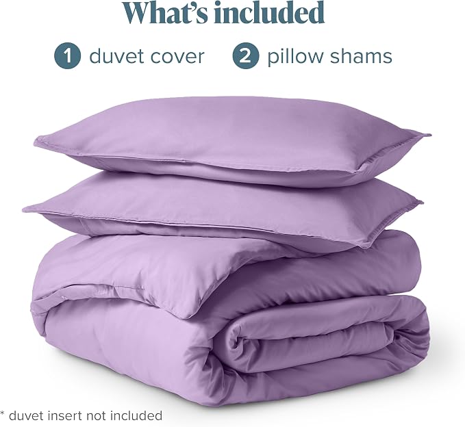 Bare Home Duvet Cover Set 1800 Ultra-Soft (Queen, Lavender) | Lightweight, Cooling, Breathable, Premium 1800 Ultra-Soft, All-Season