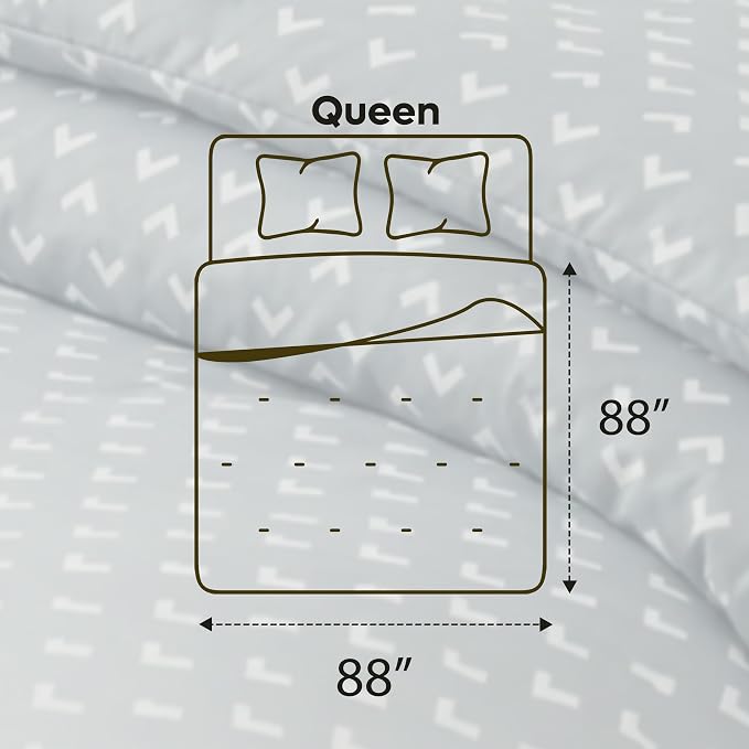 Utopia Bedding 3 Pc Queen Comforter Set, Printed Comforter, Arrows White | Comforter Set Includes Comforter (88x88) Inches, 2 Shams (20x26) Inches. Soft Microfiber Down Alternative, Machine Washable.