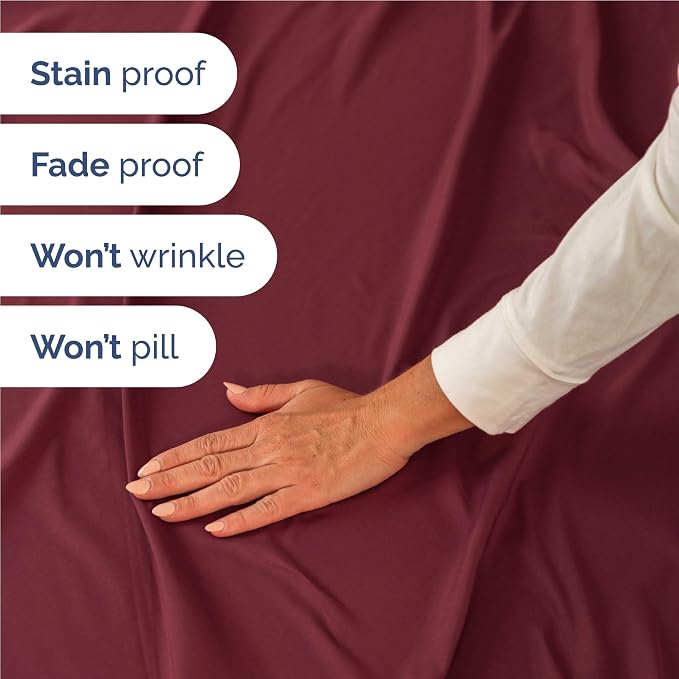 Full Size 4 Piece Sheet Set - Comfy Breathable & Cooling Sheets - Burgundy | Hotel Luxury Bed Sheets for Women & Men, Deep Pockets, Easy-Fit, Extra Soft and Wrinkle Free Sheets, Oeko-Tex Bed Sheet Set