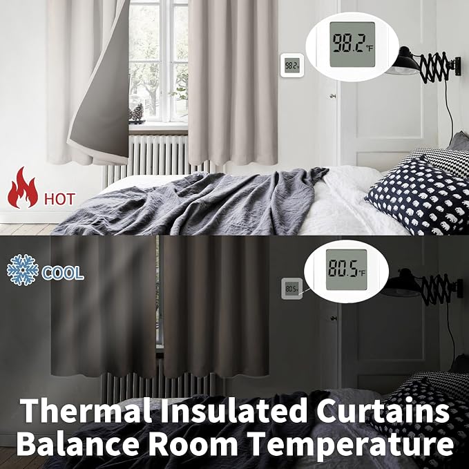BGment Camel Blackout Curtains for Bedroom 45 Inch Length 2 Panels Set | Thermal Insulated, Full Room Darkening Noise Canceling, Living Room Curtains with Rod Pocket, 52 x 45 Inch