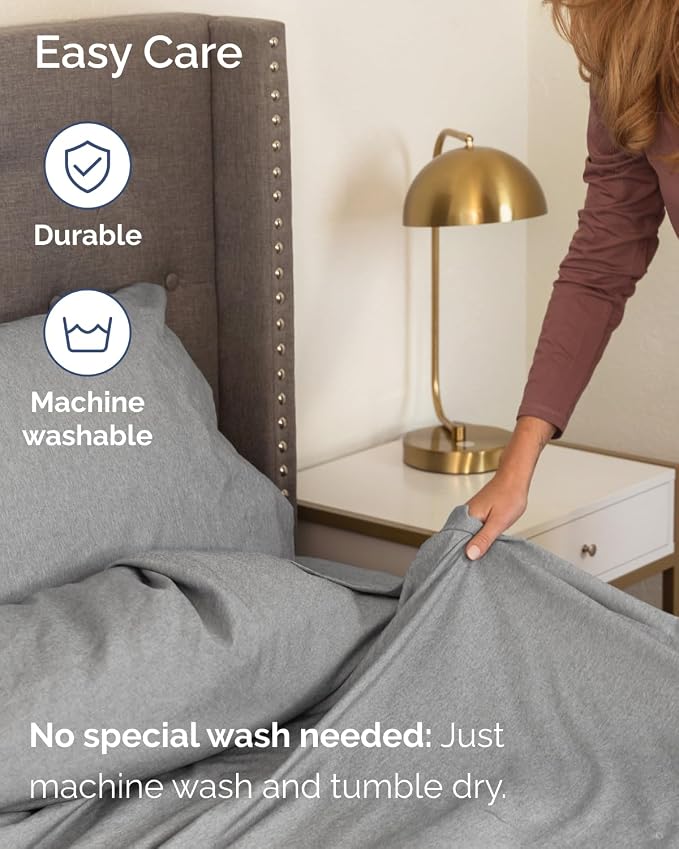 Flex Top Split Head King Sheet Set - 4 Piece Extra Deep - Heathered Grey | Easily Fits 18 to 24 inch Mattress, Ultra Soft, Wrinkle & Fade Free with Extra Deep Pockets, Comfy Hotel Luxury Bedding