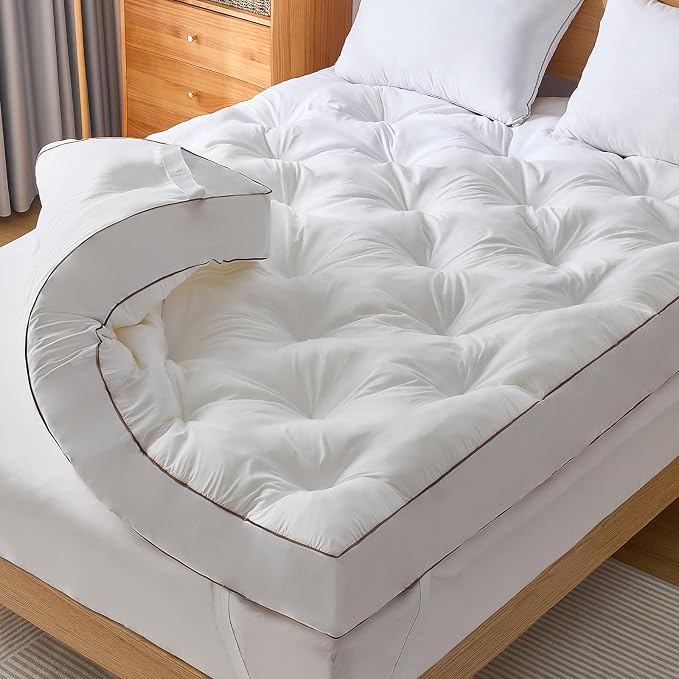 WhatsBedding 4 Inch Memory Foam Mattress Topper Twin Size for Back Pain Relief, Filled with Breathable Gel Memory Foam, Supportive Pillow Top Mattress Topper