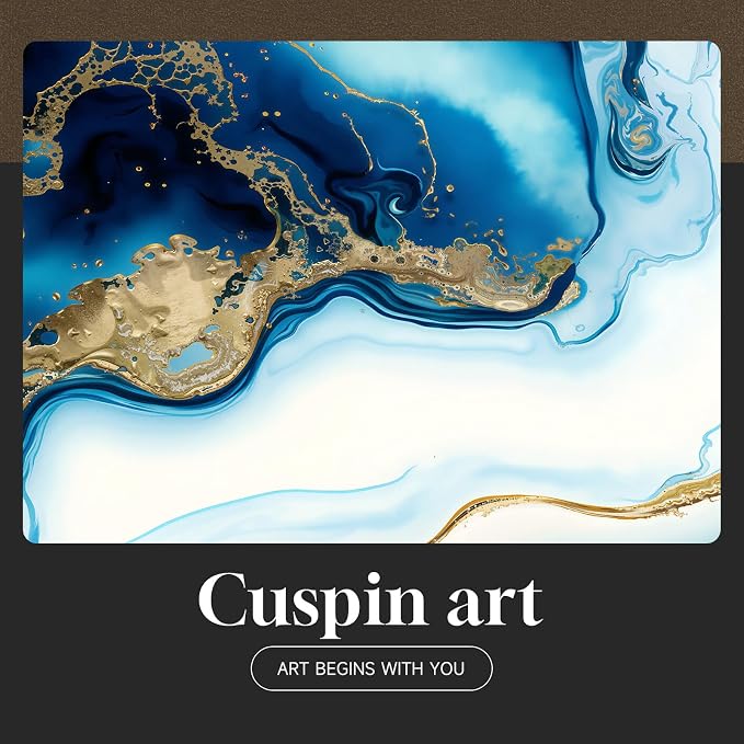 Large Framed Blue and Gold Abstract Wall Art for Living Room, 3 Piece 24x36 | Luxury contemporary pictures, Bright art prints, Modern paintings, Elegant artwork for walls, Wall decor for hallway office