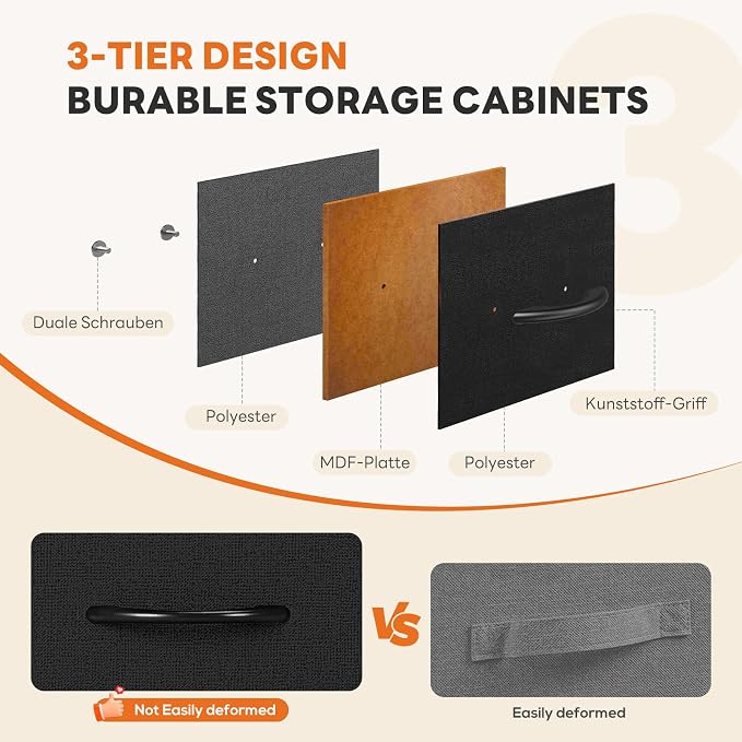 Sweetcrispy 7 Drawer Fabric Dresser for Bedroom Storage with Bins, Black | Anti-Tip Closet Organizer with Wooden Top and Sturdy Steel Frame, Spacious Drawers for Clothes Storage, Hallway Entryway
