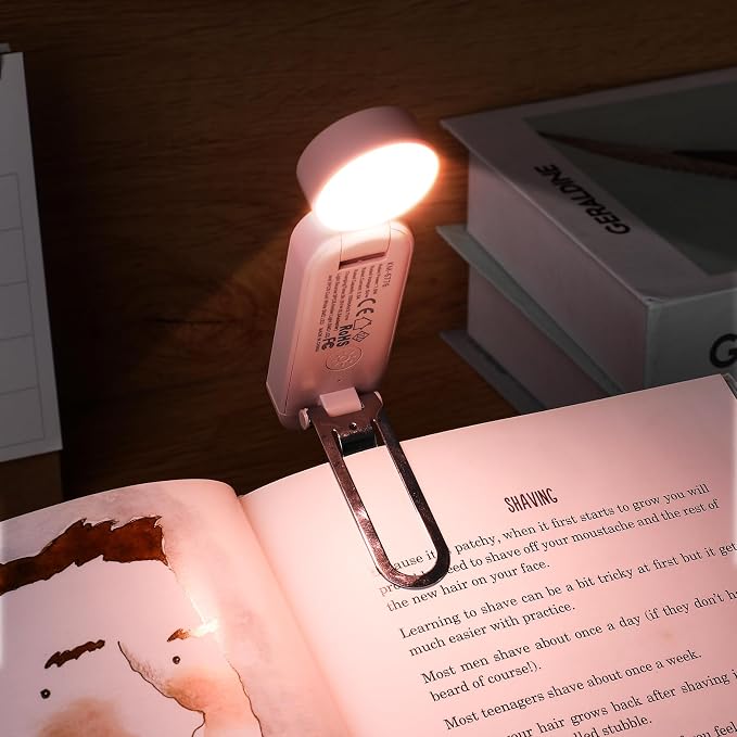 VAVOFO USB Rechargeable Book Light, Bookmark Clip on LED Reading Light | 3 Colors 9 Lighting modes clip on book light, Eye Care Glow for Bed Reading, Christmas Gift for Bookworms, Book Accesories