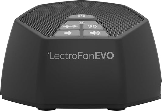 Adaptive Sound Technologies LectroFan EVO Sound Machine, Charcoal | Non-Looping Sound Machine for Sleep with Soothing Noise, Convenient Sleep Timer, Lightweight Build, USB Powered