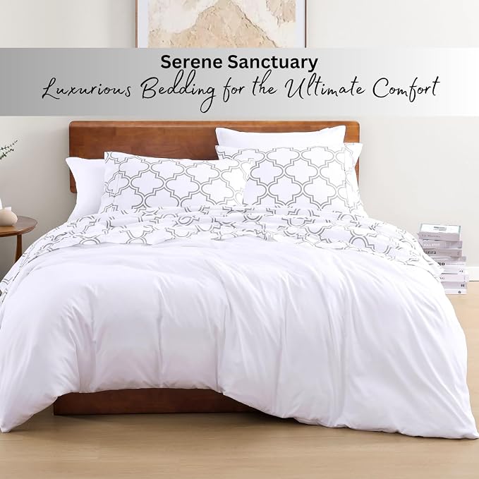 LANE LINEN Twin Sheet Set 100% Organic Cotton Soft 3pc Percale - Trellis | Organic Cotton Percale Twin Sheet Set - For Hot Sleepers, All-Season Comfort, For Dorm & Guest Rooms, Crisp Hotel-Style Feel