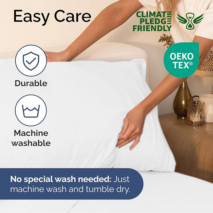 Cal King Size 4 Piece Sheet Set - Soft & Cooling Bed Sheets - Bright White | Fits 8 Inch to 16 inch Mattress, Wrinkle Free & Fade Resistant with Deep Pockets, Breathable, Comfy Hotel Luxury Bedding