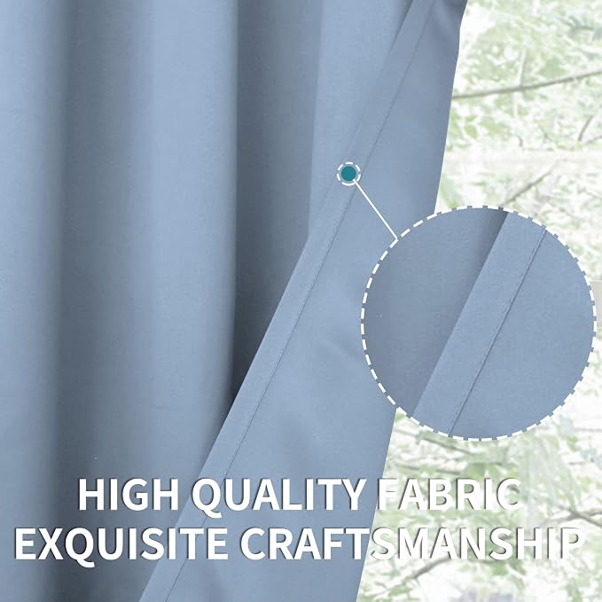 BGment Blackout Curtains for Living Room - Grommet Thermal Insulated Room Darkening Curtains for Bedroom, 2 Panels of 52 x 63 Inch, Spa Blue | Grommet Top, Light-Blocking, Sunblock, Thermal Insulated, Window Drapes for Kids Boys Room, 52x63 Inch