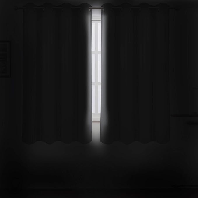 Grey Blackout Curtains/52 x 72 Inch/Set of 2 Panels Thermal Insulated Room Darkening Curtains for Bedroom