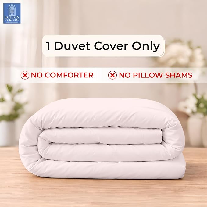 1 Pc Duvet Cover Queen Size/Full Size-100% Egyptian Cotton 600 Thread Count Ultra Soft Premium Durable Comforter Cover Zipper Closure & Corner Ties- (Pink Blush, 90" X 90")